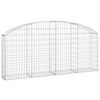 vidaXL Gabion b&aring;gformad 200x30x80/100 cm galvaniserat j&auml;rn