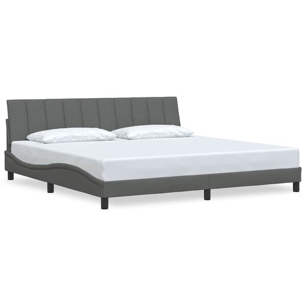 vidaXL Bed Frame without Mattress "Hanko" Dark Grey 200x200 cm Fabric