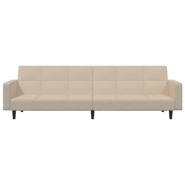 vidaXL B&auml;ddsoffa 2-sits gr&auml;ddvit mikrofibertyg