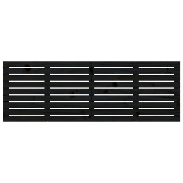 vidaXL V&auml;ggmonterad huvudgavel svart 186x3x63 cm massiv furu