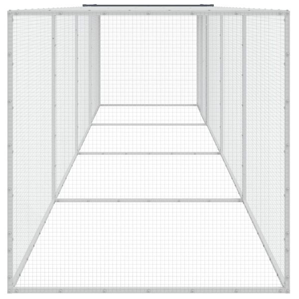 vidaXL H&ouml;nsbur med tak antracit 403x98x90 cm galvaniserat st&aring;l