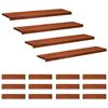 vidaXL Trapstegsmattor 16 st 120 x 30 x 2 cm Brun Massivt boktr&auml;
