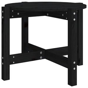 vidaXL Soffbord svart &Oslash; 62,5x45cm massiv furu