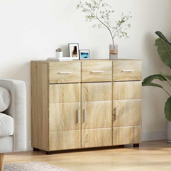vidaXL Sideboard FLORIN Sonoma-ek 88,5 x 30,5 x 73 cm Konstruerat tr&auml;