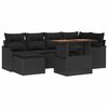 vidaXL Tr&auml;dg&aring;rdsoffset 7 st Svart Poly rattan