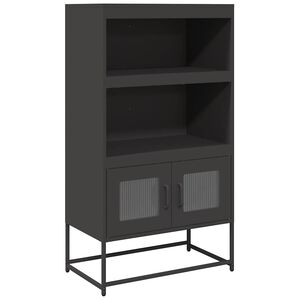 vidaXL Highboard svart 68x39x123 cm stål