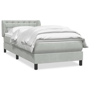 vidaXL Res&aring;rs&auml;ng med madrass ljusgr&aring; 90x220 cm sammet