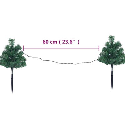 vidaXL Julgranar till trädgårdsgång 6 st flerfärgade LED 45 cm PVC