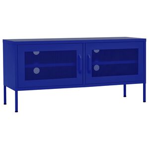 vidaXL Tv-b&auml;nk marinbl&aring; 105x35x50 cm st&aring;l