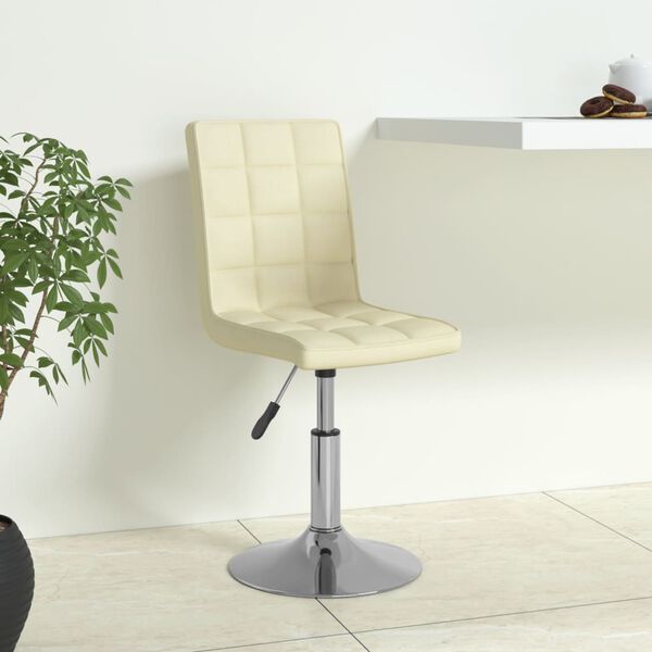 vidaXL Snurrbar matstol gr&auml;ddvit tyg