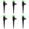 vidaXL Roterande sprinkler 6 st gr&ouml;n och svart 3x6x19,5 cm ABS & PP