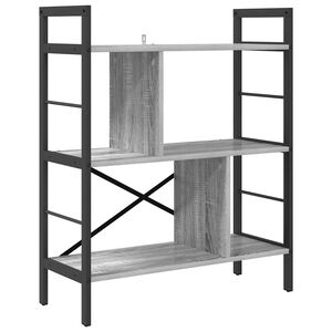 vidaXL Hyllsystem 5 niv&aring;er 75 x 30 x 91 cm Konstruerat tr&auml; Gr&aring; Sonoma