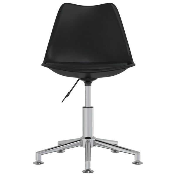 vidaXL Snurrbar matstol svart konstl&auml;der