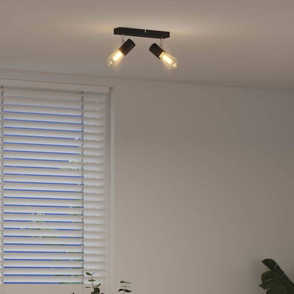 vidaXL Takspotlight med str&aring;lkastare Svart 26 x 6,5 x 11,5 cm Metall