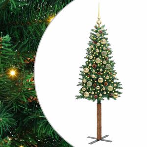 vidaXL Smal julgran med 150 LED-lampor Gr&ouml;n 150 cm PVC och solid furu