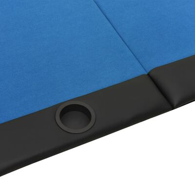 vidaXL Pokerbord för 10 spelare hopfällbart 208x106x3 cm blå