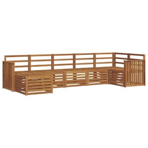 vidaXL Sektionsoffgrupp 7 pcs Naturf&auml;rg Massivt Akaciatr&auml;