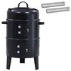 vidaXL Utomhusgrill &Oslash; 40 x 80 cm St&aring;l Svart