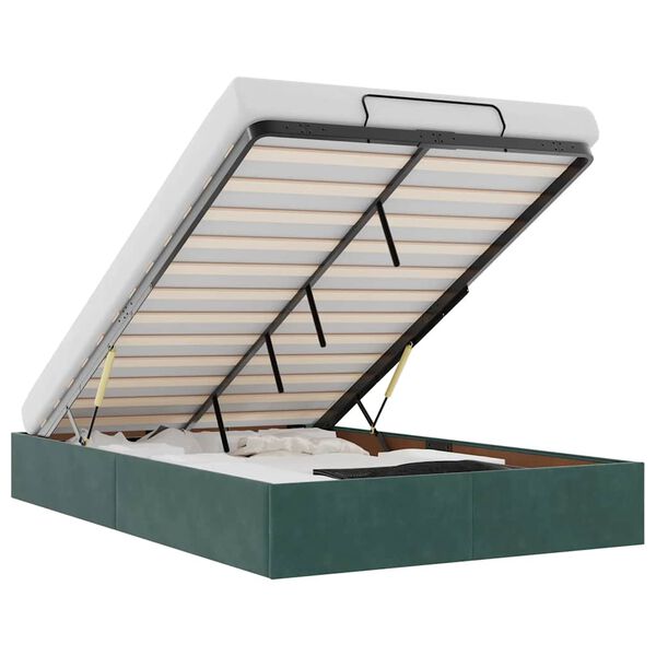 vidaXL Ottoman s&auml;ngram utan madrass m&ouml;rkgr&ouml;n 120x190 cm sammet