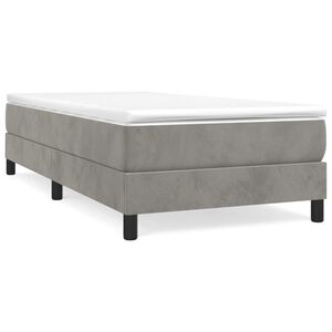 vidaXL Boxspring-s&auml;ngram ljusgr&aring; 80x200 cm sammet