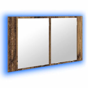 vidaXL Badrumsspegelsk&aring;p Gammalt tr&auml; 80 x 12 x 45 cm Konstruerat tr&auml;