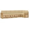vidaXL Utomhussoffset 6 pcs Vit och Beige 306 x 128,5 x 73 cm