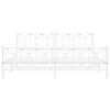 vidaXL S&auml;ngram med huvudgavel och fotgavel vit metall 200x200 cm