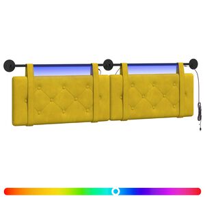 vidaXL H&auml;ngande s&auml;nggavel Med LED-lampa Gul Sammet