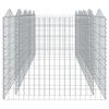 vidaXL Upphöjd planteringsgabion 400x100x100 cm galvaniserat järn