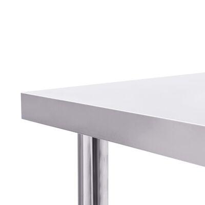 vidaXL Arbetsbord 80x60x85 cm rostfritt stål
