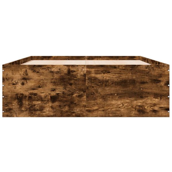 vidaXL S&auml;ngram r&ouml;kf&auml;rgad ek 135x190 cm konstruerat tr&auml;