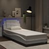 vidaXL Bed Frame with LED without Mattress "Zadar" White 100x203 cm