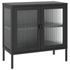 vidaXL Sk&auml;nk svart 70x35x70 cm glas och st&aring;l