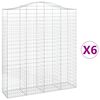 vidaXL Gabioner b&aring;gformade 6 st 200x50x220/240 cm galvaniserat j&auml;rn