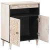 vidaXL Sideboard med lagring Vit 60 x 33,5 x 75 cm Massivt mangotr&auml;