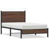 vidaXL S&auml;ngram utan madrass metall brun ek 100x200 cm