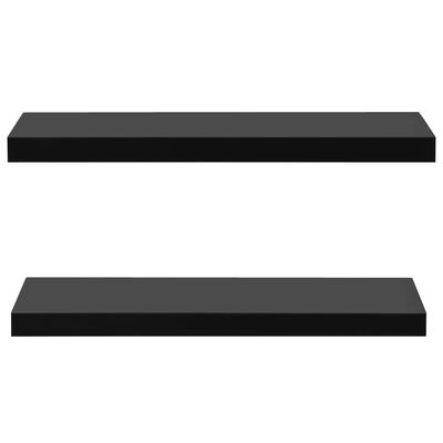 vidaXL Svävande vägghyllor 2 st svart 80x20x3,8 cm