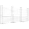 vidaXL U-formad gabionkorg med 4 stolpar j&auml;rn 380x20x200 cm