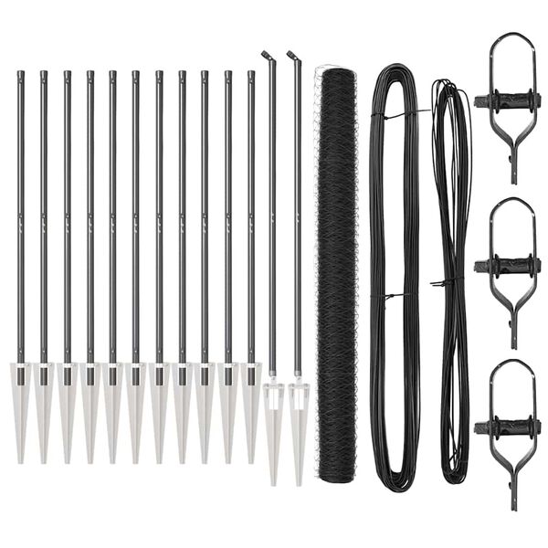 vidaXL St&auml;ngselstolpe Gr&aring; 25 x 1,5 m (36 mm n&auml;t) St&aring;l