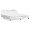 vidaXL Bed "Viana" with Mattress White 200x200 cm Faux Leather