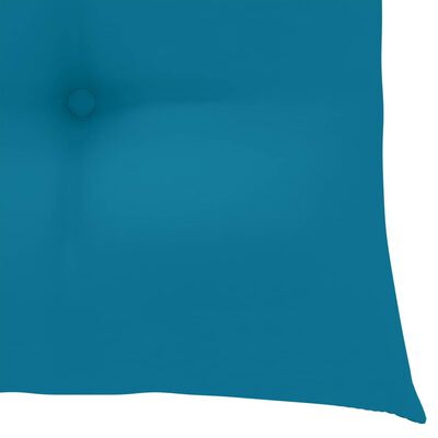 vidaXL Matstolar 4 st med ljusblåa dynor massiv teak