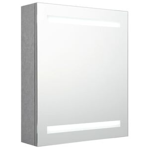 vidaXL Spegelsk&aring;p med LED betonggr&aring; 50x14x60 cm