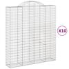 vidaXL Gabioner b&aring;gformade 10 st 200x50x220/240 cm galvaniserat j&auml;rn