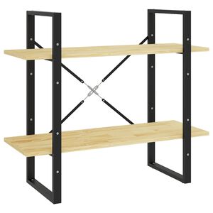 vidaXL Bokhylla 2 hyllplan 80x30x70 cm massiv furu