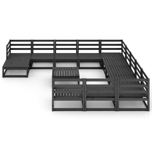 vidaXL Loungegrupp för trädgården 13 delar massiv furu