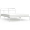 vidaXL S&auml;ngram med huvudgavel metall vit 183x213 cm