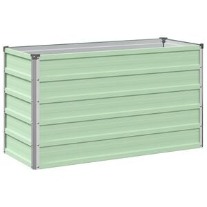 vidaXL H&ouml;jd Tr&auml;dg&aring;rdsb&auml;dd Pastellgr&ouml;n 100 x 40 x 55 cm kallvalsad st&aring;l