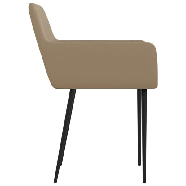 vidaXL Matstolar 2 st cappuccino konstl&auml;der