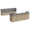 vidaXL Soffgrupp f&ouml;r tr&auml;dg&aring;rden med dynor 9 delar beige konstrotting