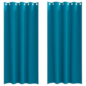 vidaXL M&ouml;rkl&auml;ggningsgardiner med Ringar 2 st Turkos 245 x 140 cm